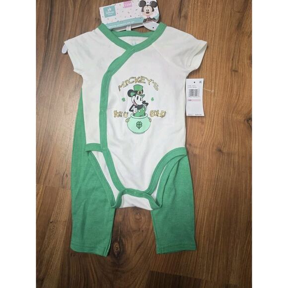 Disney Baby Other - Disney Mickey Mouse Baby 2 piece St Patrick’s Day Outfit Unisex 12 Months 5621